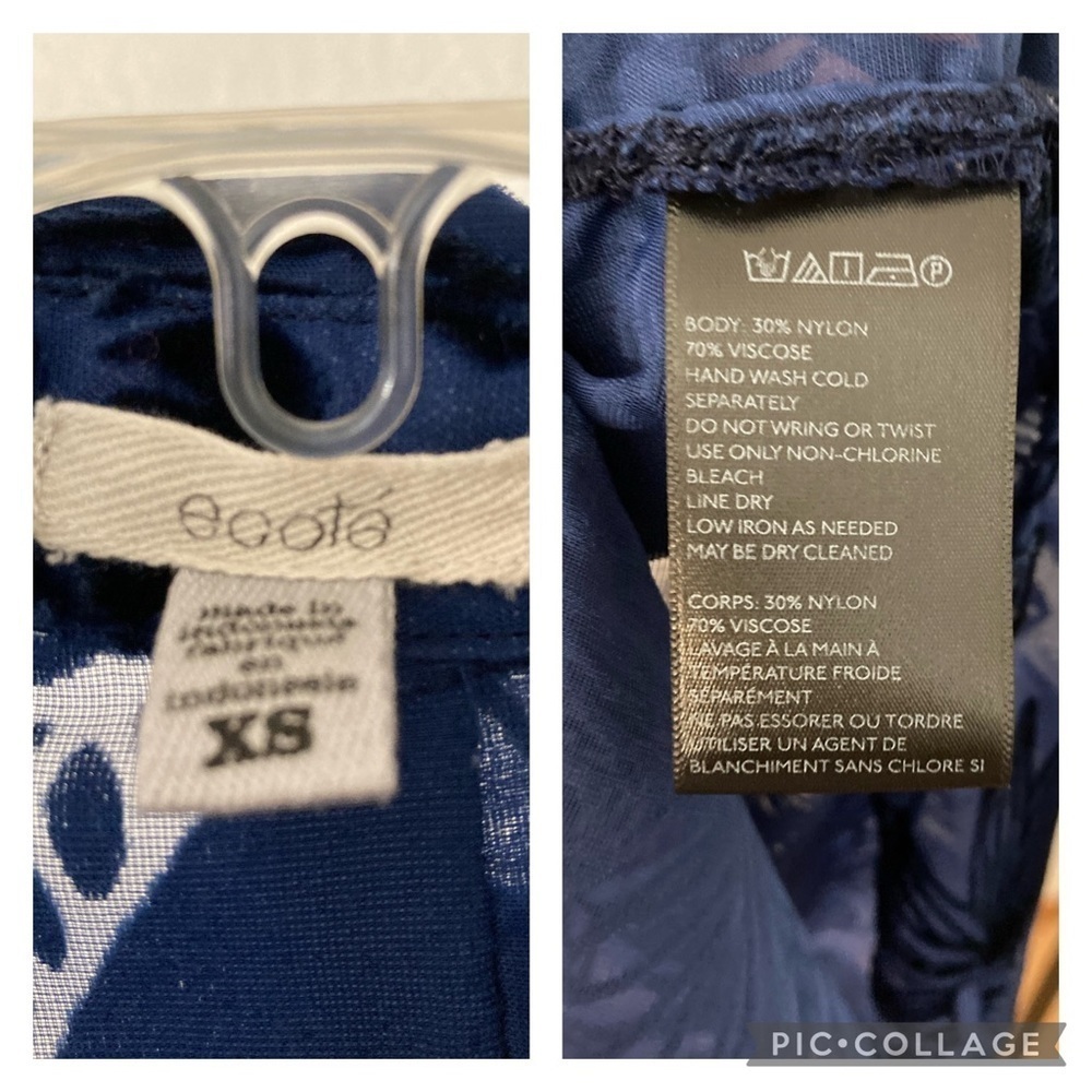 Ecote Dark Blue Short Sleeves Size XS/S Top - Picture 6 of 6